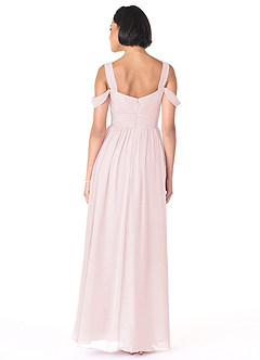 Azazie Lianne Jurken voor bruidsmeisjes Jurk van Chiffon met A-Lijn Off the Shoulder Blozend Roze image4