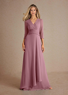 Azazie Mayfield vestidos de madre de la novia Vestido de Malva Vintage de Gasa de Corte En A con Plisado image6