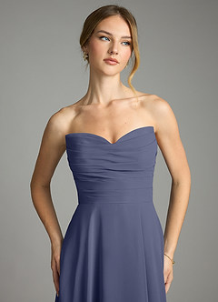 Azazie Ayla Abiti da Damigella Abito A-Line in Chiffon Scollo a Cuore Stormy image6