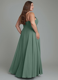 Azazie Amani Bridesmaid Dresses Sea Moss A-Line Pleated Chiffon Dress image8