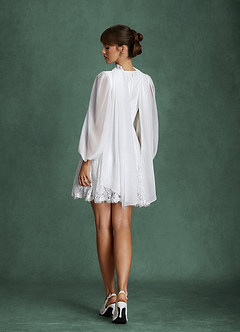 Azazie Dionne Wedding Dresses Diamond White A-Line Lace Dress image4