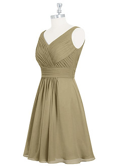 Azazie Grace Bridesmaid Dresses Moss Green A-Line Pleated Chiffon Dress image8