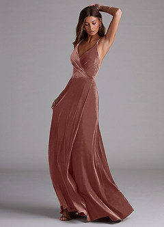 Azazie Davis Bridesmaid Dresses Rustic Rose A-Line Velvet Dress image3
