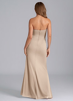 Azazie Mariya Jurken voor bruidsmeisjes Jurk van Mesh met Zeemeermin Strapless Taupe image6