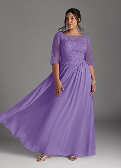 Azazie Mirielle Kleider für die Brautmutter A-Linie Schaufel Spitze Chiffon Kleid Tahiti image7