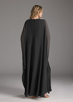 Azazie Drew Mother of the Bride Dresses Black A-Line Pleated Chiffon Dress image5