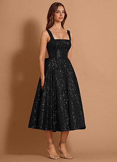 Romina Black Midi Dress image3