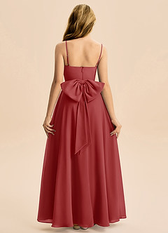 Azazie Bear Junior Rust A-Line Pleated Chiffon Dress image2