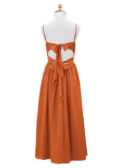 Azazie Zeya Junior Cinnamon A-Line Chiffon Dress image8