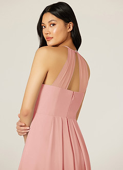 Azazie Sarah Final Sale Rosette Empire Pleated Chiffon Dress image7