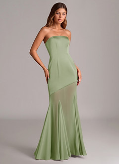 Azazie Uma Final Sale Dusty Sage Mermaid Strapless Chiffon Convertible Dress image3