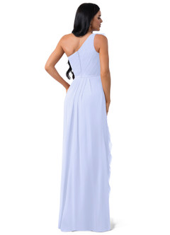 Azazie Sharon Bridesmaid Dresses A-Line One Shoulder Chiffon Floor-Length Dress image3