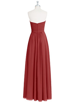 Azazie Yazmin Bridesmaid Dresses Rust A-Line Sweetheart Neckline Chiffon Convertible Dress image9