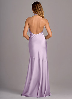 Azazie Lorena Bridesmaid Dresses Frosted Lilac Mermaid Pleated Stretch Satin Dress image2