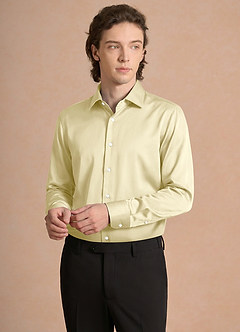 front Julian Lemon Sorbet Stretch Satin Dress Shirt