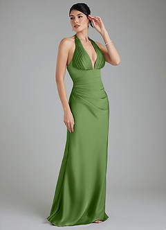 Azazie Torrance Robes de demoiselle d'honneur Robe Sirène en Satin extensible Corset Basilic image6