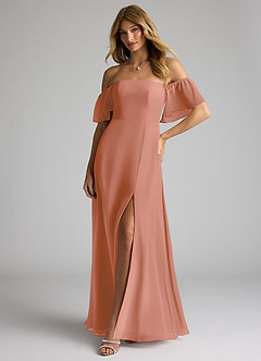 Azazie Sue Bridesmaid Dresses MAI TAI A-Line Off the Shoulder Chiffon Convertible Dress image4