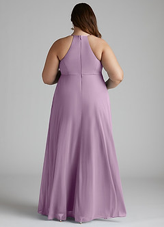 Azazie Annabelle Maternity Bridesmaid Dresses A-Line V-Neck Pleated Mesh Floor-Length Dress image8