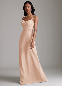 Azazie Kali Bridesmaid Dresses English Rose A-Line Pleated Chiffon Dress image6