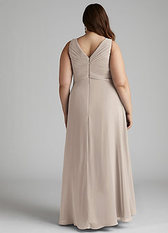 Azazie Flora Bridesmaid Dresses Frost A-Line Pleated Chiffon Dress image13