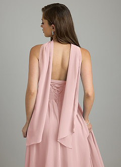 Azazie Tammy Bridesmaid Dresses Powder Pink A-Line Corset Chiffon Dress image11