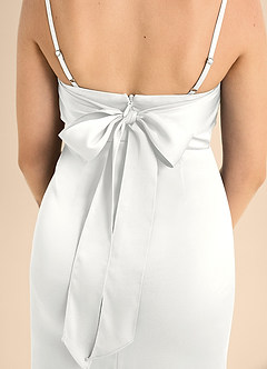 Azazie Mai Junior White A-Line Sweetheart Neckline Stretch Satin Dress image6