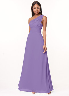 Azazie Ashley Brautjungfernkleider A-Linie Gestreift Chiffon Kleid Tahiti image1