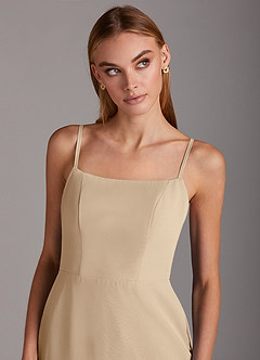 Azazie Tayla Final Sale Champagne Sheath Chiffon Dress image5
