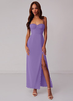 Barbie ♥ Azazie Vente Finale Robe Fourreau en Mousseline de soie Corset Tahiti image1