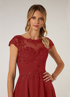Azazie Shonda Mother of the Bride Dresses Rust Lace Chiffon Dress image6