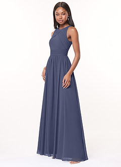 Azazie Harper Bridesmaid Dresses Stormy A-Line Pleated Chiffon Dress image3