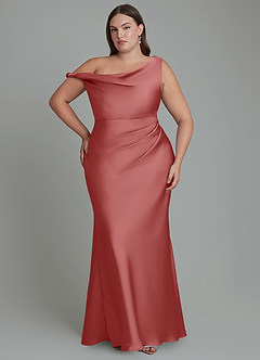 Azazie Emerson Robes à essayer chez vous Robe Sirène en Satin extensible Épaules dénudées émeraude image8