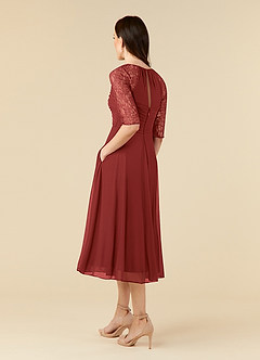 Azazie Gracelyn Mother of the Bride Dresses Rust A-Line Lace Dress image4