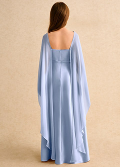 Azazie Fishie Girls Formal Abiti da Ragazza di Fiori Abito A-Line in Raso Opaco Ghiaccio image2