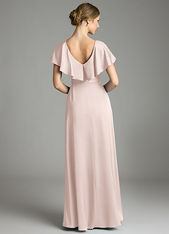 Azazie Lainey Bridesmaid Dresses Blushing Pink A-Line with Pockets Stretch Satin Dress image7
