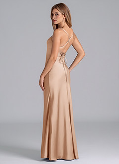 Azazie Seema Bridesmaid Dresses English Rose Mermaid Corset Stretch Satin Dress image6