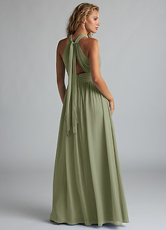 Azazie Camella Final Sale Cabernet A-Line Pleated Chiffon Dress image3