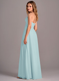 Azazie Joni Bridesmaid Dresses Sea Glass A-Line Strapless Chiffon Convertible Dress image3