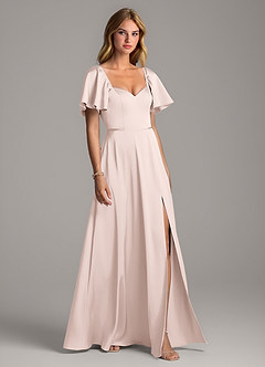Azazie Chloe Bridesmaid Dresses Blushing Pink A-Line Sweetheart Neckline Stretch Satin Dress image5