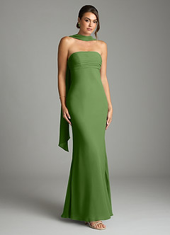 Azazie Saylor Bridesmaid Dresses Basil Mermaid Strapless Chiffon Dress image1