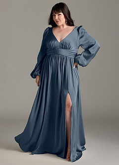 Azazie Norah Bridesmaid Dresses Twilight A-Line Stretch Satin Dress image7