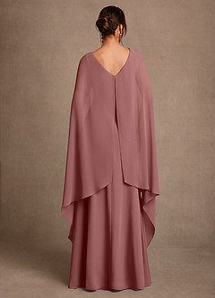 Azazie Liddie Mother of the Bride Dresses Desert Rose A-Line Pleated Chiffon Dress image4