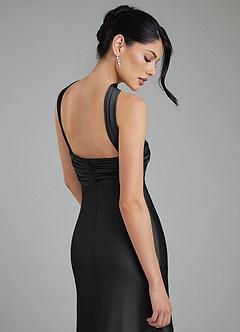 Azazie Marryn Brautjungfernkleider Meerjungfrau-Linie Herzausschnitt Stretch-Satin Kleid Schwarz image10