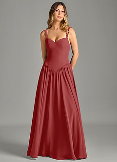 Azazie Evadina Suknie dla druhen Linia A Gorset Szyfon Do ziemi Sukienka image5