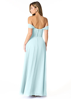 Azazie Kaitlynn Abiti da Damigella Abito Convertibile Impero in Chiffon Increspato Sea Glass image3