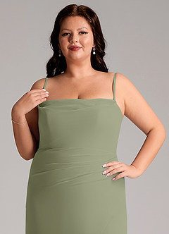 Azazie Leonis Bridesmaid Dresses Pistachio Sheath Strapless Chiffon Convertible Dress image15