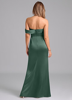 Azazie Lisbeth Bridesmaid Dresses Eucalyptus Mermaid Off the Shoulder Stretch Satin Convertible Dress image7