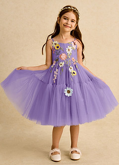 Azazie Osea Flower Girl Dresses Tahiti Ball-Gown Pleated Tulle Dress image8
