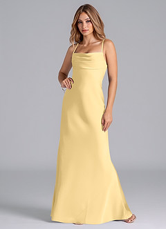 Azazie Seema Bridesmaid Dresses Butter Mermaid Corset Stretch Satin Dress image4