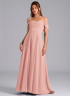 Azazie Almina Bridesmaid Dresses Rosette A-Line Off the Shoulder Chiffon Convertible Dress image4